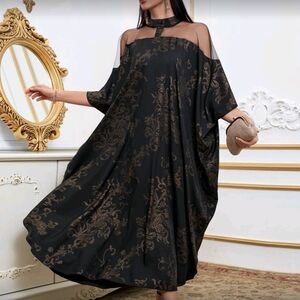 Elegant Black and Gold Women's Dress